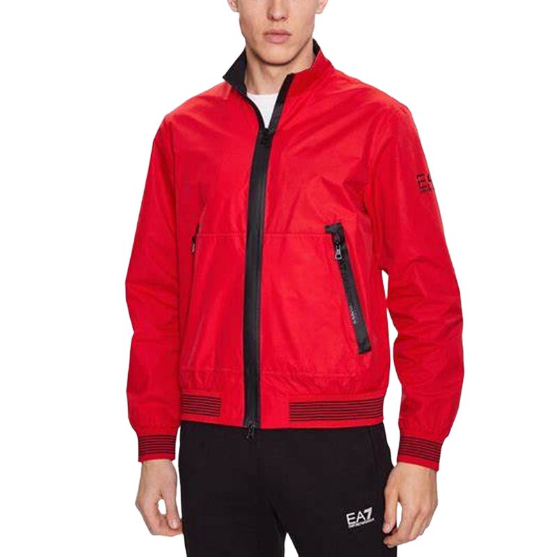 Emporio Armani  Red Logo Print Stand Collar Zip-Up Jacket. 3RPB11-PN27Z-1451 圖 4