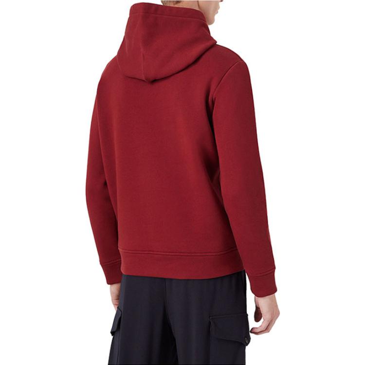 Shop Emporio Armani  Red Pullover Hoodie Long Sleeve Sweatshirt 6K1ML51-JWXZ1-0208