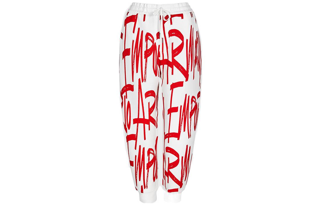EMPORIO ARMANI  Red/White Jogger Pants with Logo Print - Relaxed Fit. 6K1PS8-1JHSZ-F159