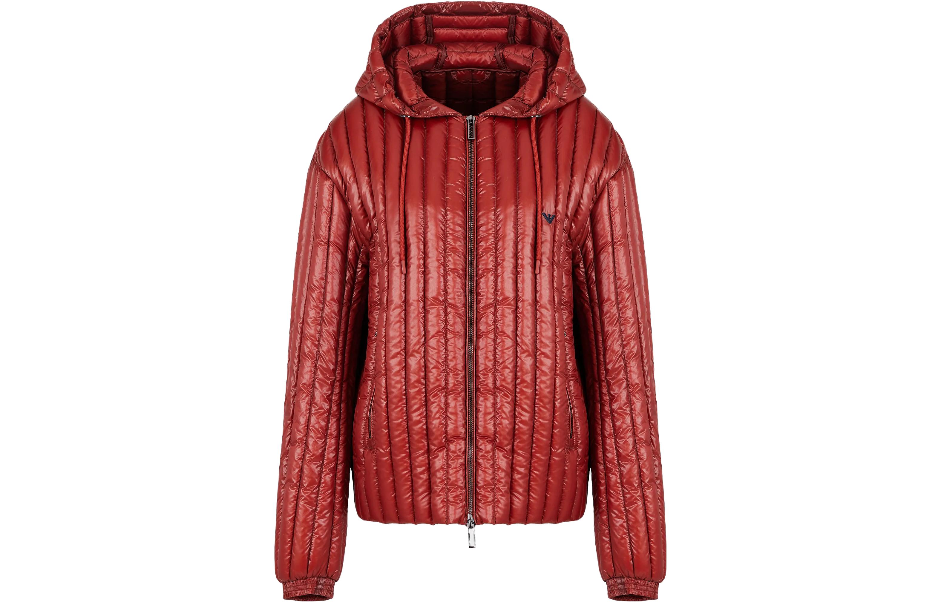 Emporio Armani  Rust Hooded Slim Fit Long Sleeve Down Jacket. 6R1B791-NKZZ1-0454