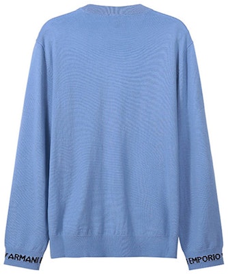 Emporio Armani Baju Rajut Logo Sulam Sapphire Biru. 3R1MX9-1MDZZ-0708 Lookbook Emporio Armani Baju Rajut Logo Sulam Sapphire Biru. 3R1MX9-1MDZZ-0708
