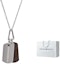 Order Emporio Armani Silver Dual Pendant Necklace with Steel and Leather Chain. EGS3133040