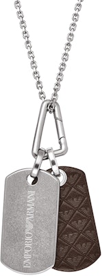 Emporio Armani Silver Dual Pendant Necklace with Steel and Leather Chain. EGS3133040 Purchase Emporio Armani Silver Dual Pendant Necklace with Steel and Leather Chain. EGS3133040