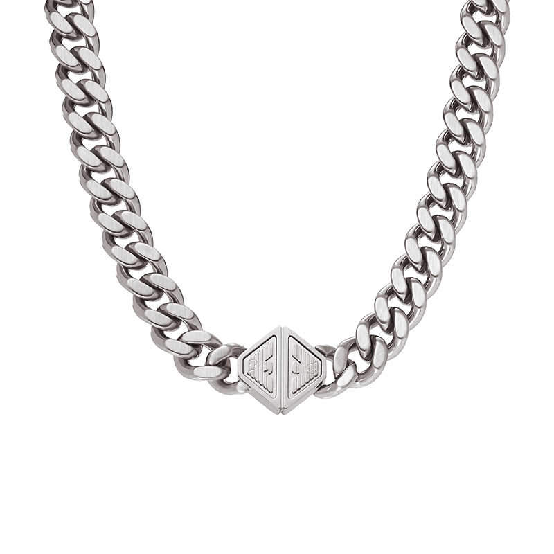 Lookbook Emporio Armani  Silver Geometric Steel Necklace. EGS3131040