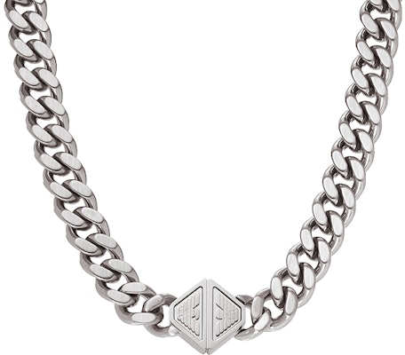 Emporio Armani Silver Geometric Steel Necklace. EGS3131040 Lookbook Emporio Armani Silver Geometric Steel Necklace. EGS3131040