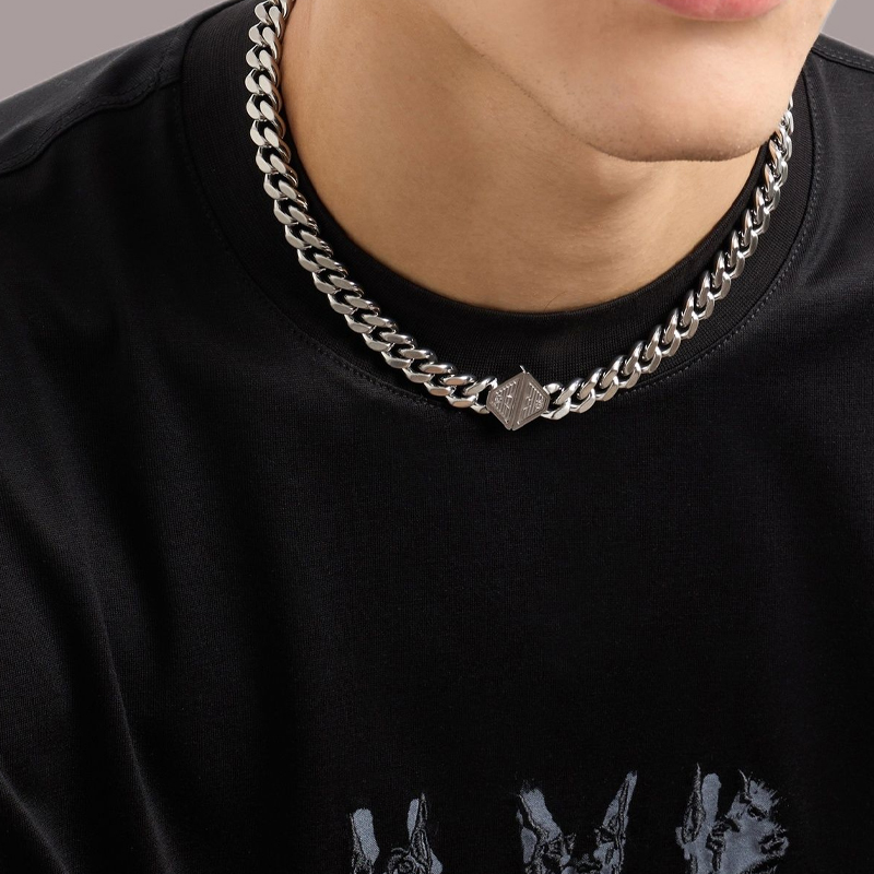 Purchase Emporio Armani  Silver Geometric Steel Necklace. EGS3131040