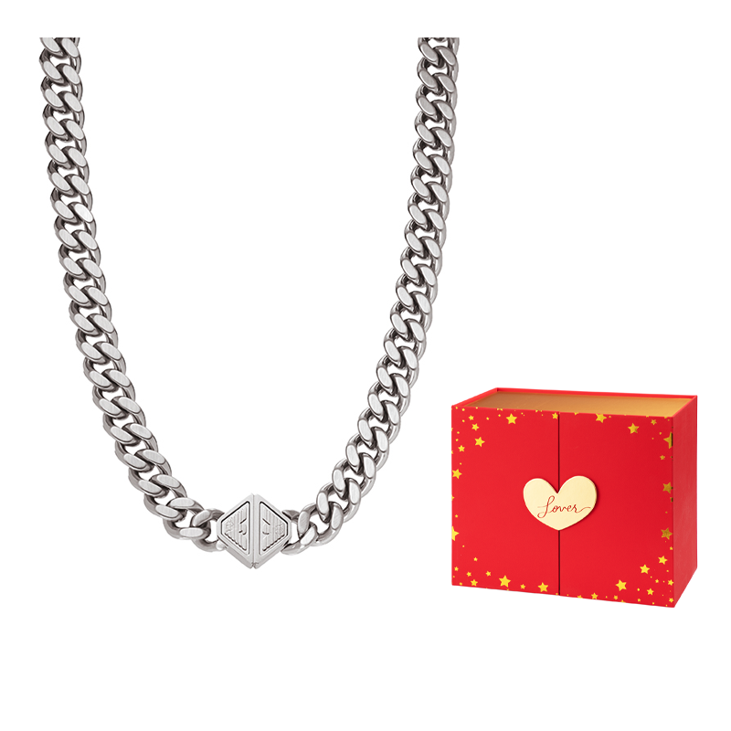 Details for Emporio Armani  Silver Geometric Steel Necklace. EGS3131040