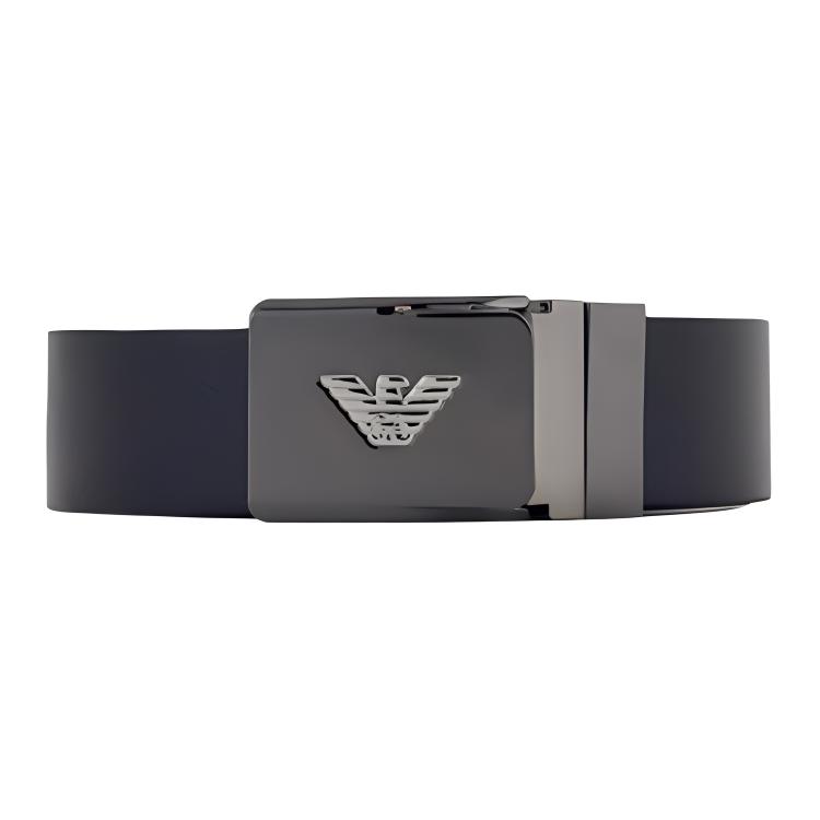 Emporio Armani  Simple Polyurethane Belt in Navy Blue - 3.5CM Wide. Y4S623-YQ50X-87872
