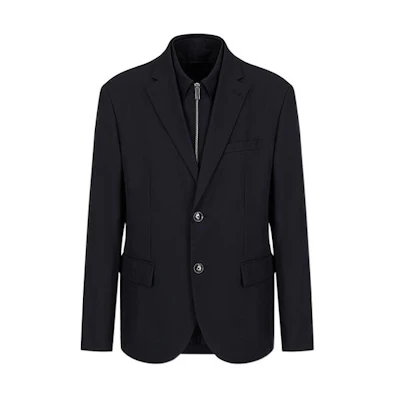 Emporio Armani Single-Breasted Navy Blazer SS22 Long Sleeve Jacket. 3L1GL0-1NARZ-0920
