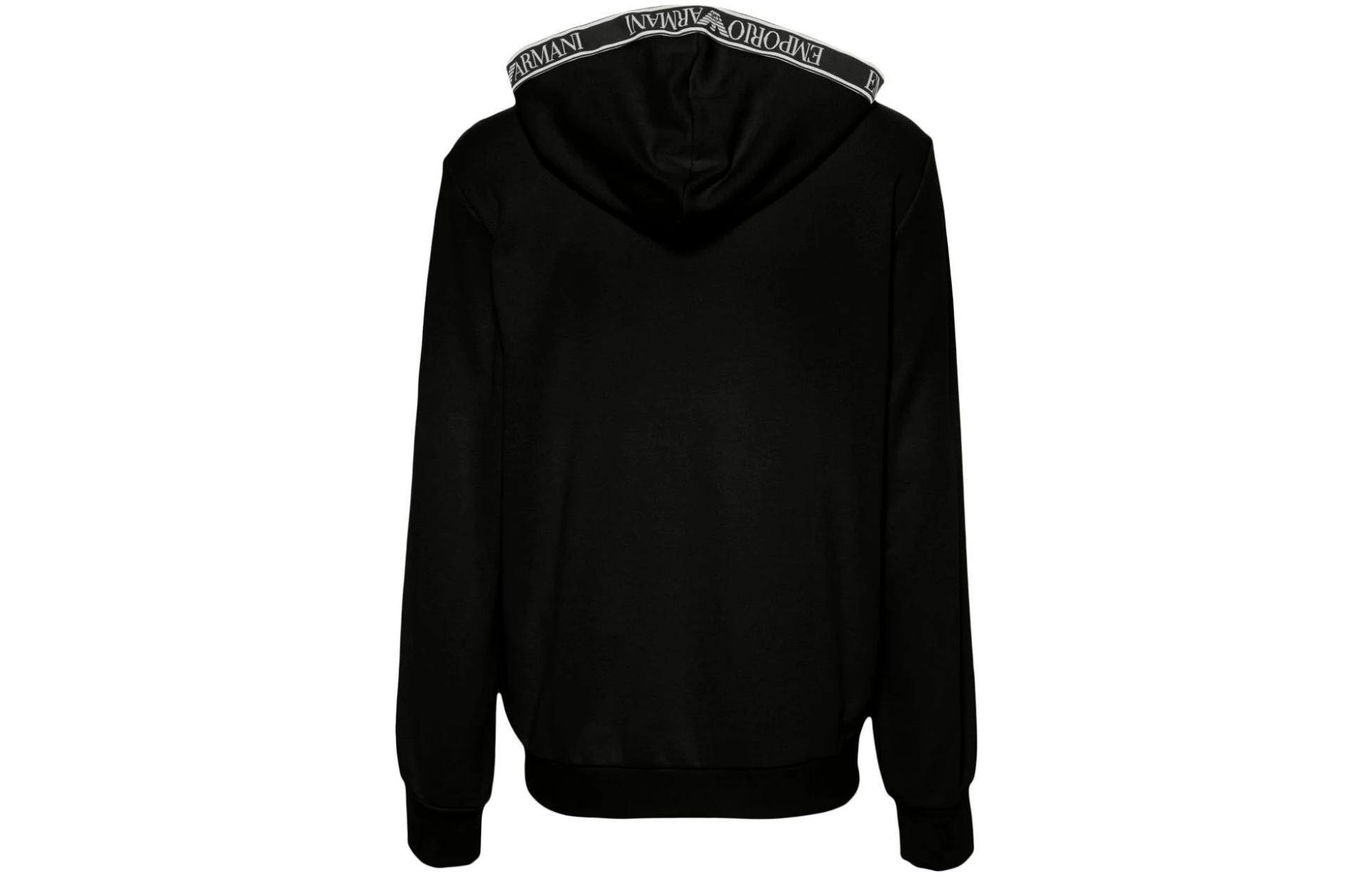 Lookbook EMPORIO ARMANI 修身黑色连帽外套带标志设计. 111784-4R571-00020