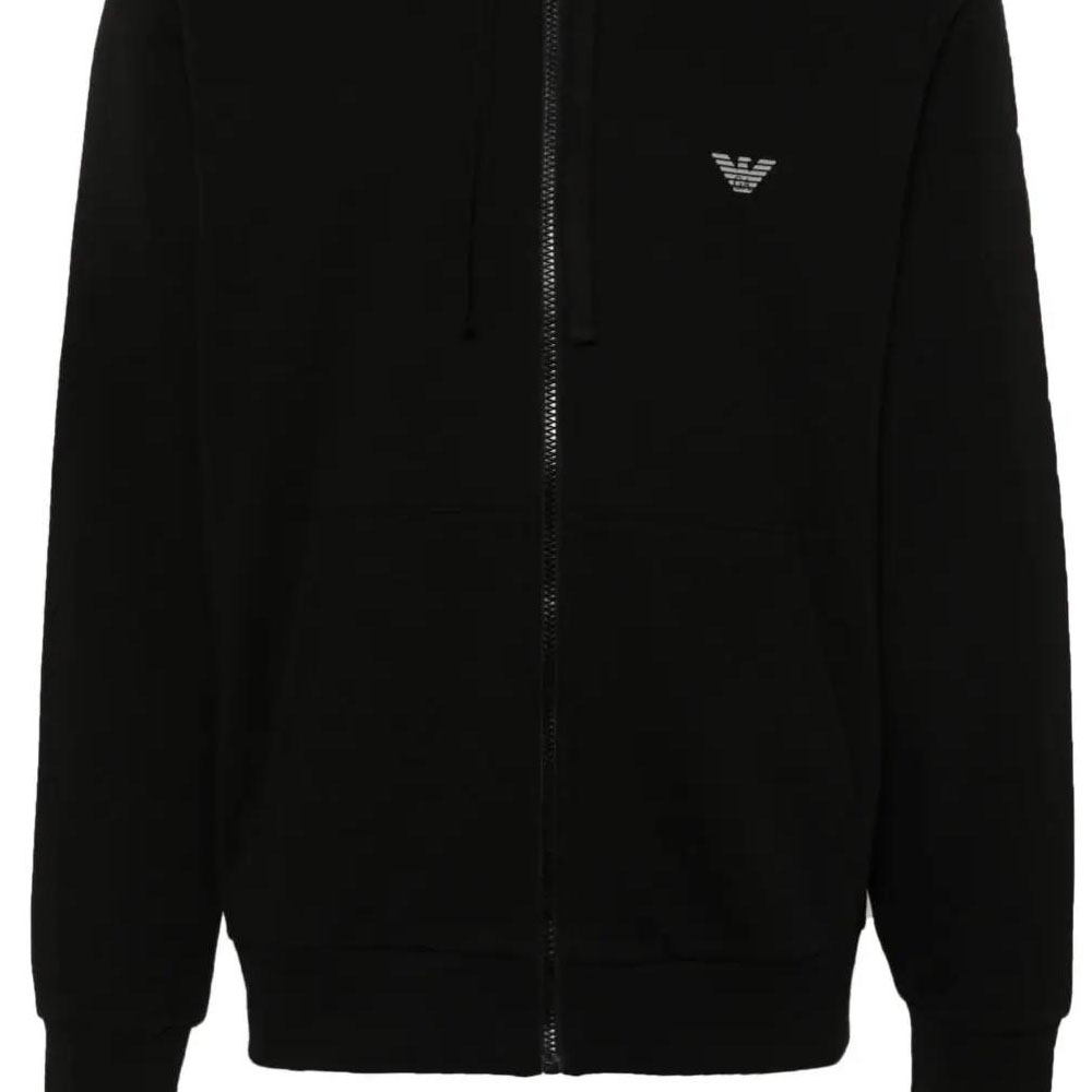 Details for EMPORIO ARMANI 修身黑色连帽外套带标志设计. 111784-4R571-00020
