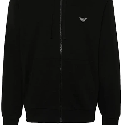 EMPORIO ARMANI 修身黑色连帽外套带标志设计. 111784-4R571-00020 Details for EMPORIO ARMANI 修身黑色连帽外套带标志设计. 111784-4R571-00020