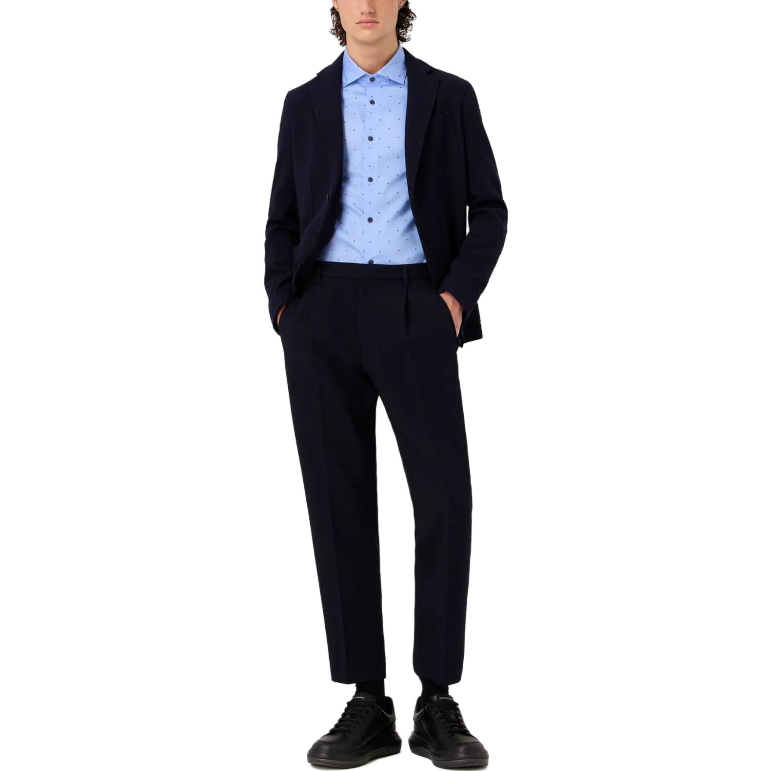 Lookbook Emporio Armani 修身版型黑色中腰直筒休闲裤 6R1PC6-1NFTZ-0920