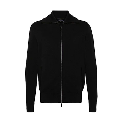 EMPORIO ARMANI Slim Fit Black Zip-Up Casual Jacket Long Sleeve SS24. 3D1BY4-1MF9Z-0999