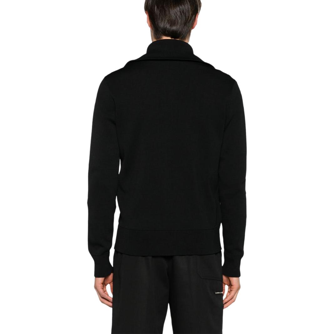 Shop EMPORIO ARMANI 修身版黑色拉鍊休閒外套長袖 SS24 3D1BY4-1MF9Z-0999