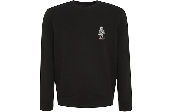 Emporio Armani  Slim Fit Eagle Embroidered Crewneck Sweatshirt Black SS22 3L1MFM-1JHSZ-0999 圖 2
