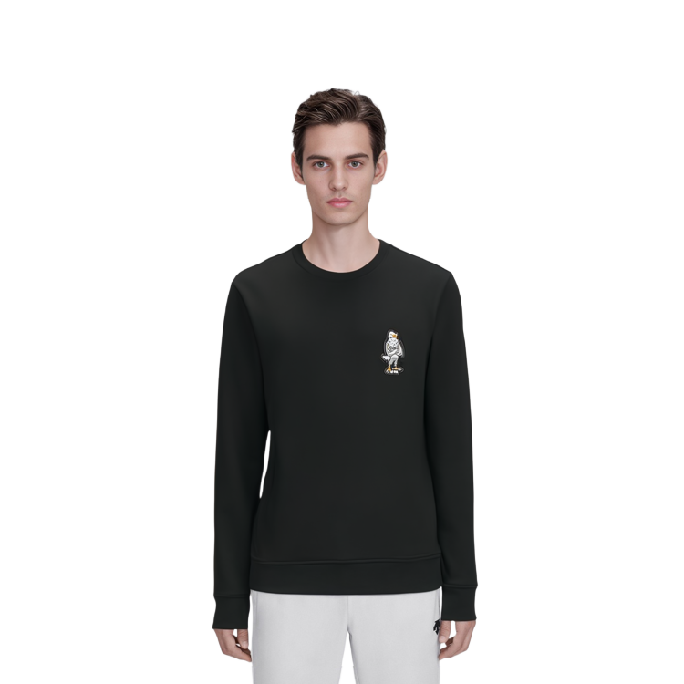 Emporio Armani  Slim Fit Eagle Embroidered Crewneck Sweatshirt Black SS22 3L1MFM-1JHSZ-0999 圖 4