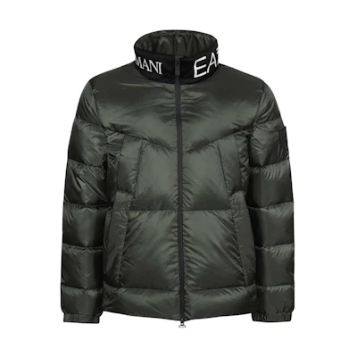 Emporio Armani Slim Fit Lettered Collar Green Long Sleeve Jacket. 6RPB33-PNEOZ-1845