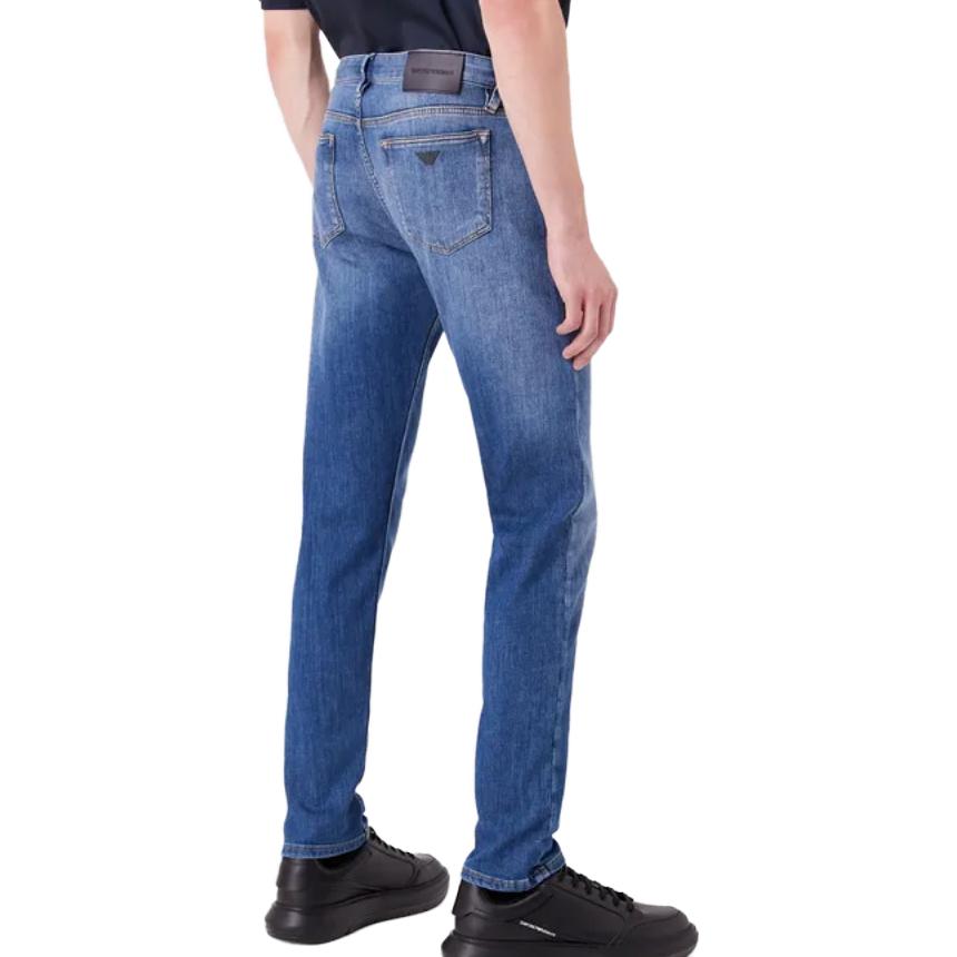 Shop Emporio Armani Slim Fit Jean Biru Muda Butang Depan. 6R1J75-1D09Z1-0942