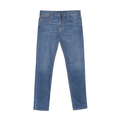 Emporio Armani Slim Fit Light Blue Jeans with Eagle Logo SS22. 8N1J06-1G0LZ-0943