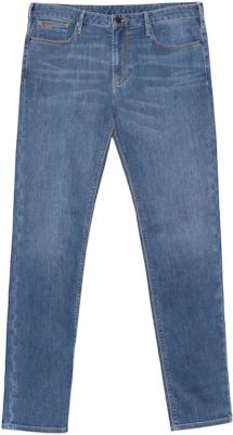 Emporio Armani 修身版型浅蓝色牛仔裤 带鹰标志 SS22. 8N1J06-1G0LZ-0943 Order Emporio Armani 修身版型浅蓝色牛仔裤 带鹰标志 SS22. 8N1J06-1G0LZ-0943