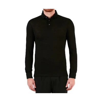 Emporio Armani Slim Fit Long Sleeve Polo Shirt Black 6K1F76-1JBZZ-0999