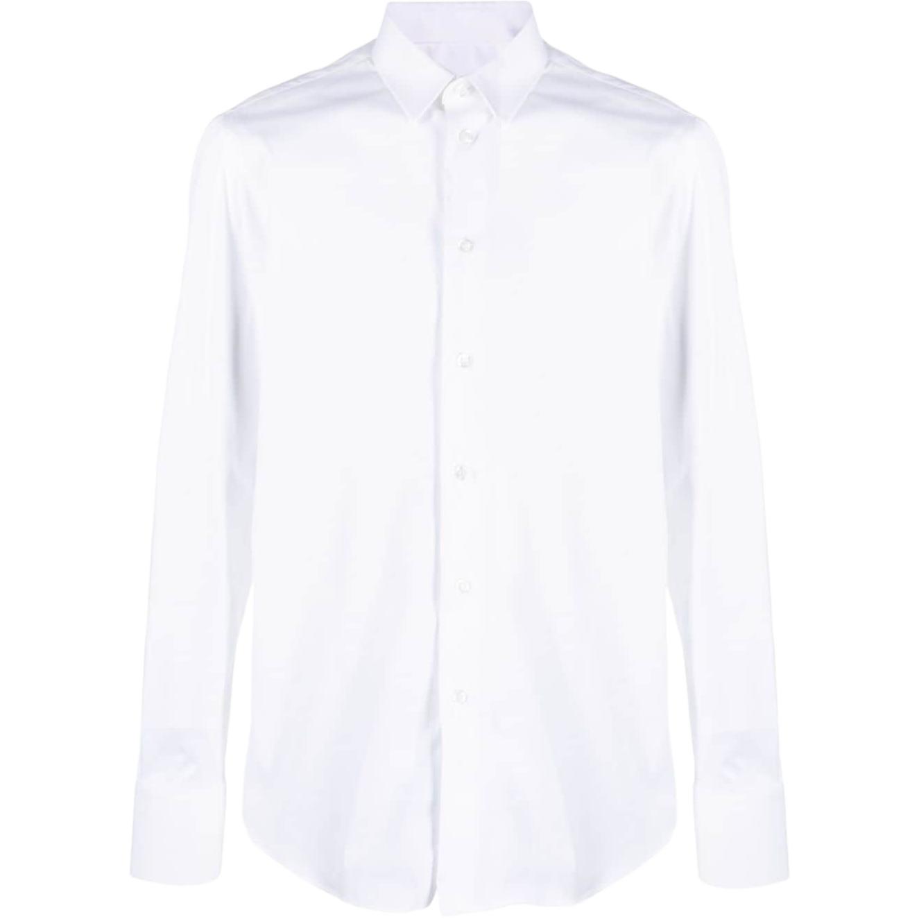 EMPORIO ARMANI  Slim Fit Long Sleeve White Button-Down Shirt. 01C35-T0130-C100