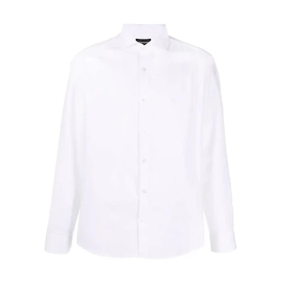 Emporio Armani Slim Fit Long Sleeve White Shirt SS22 Plain Button-Down. 8N1CD4-1NB1Z-0100