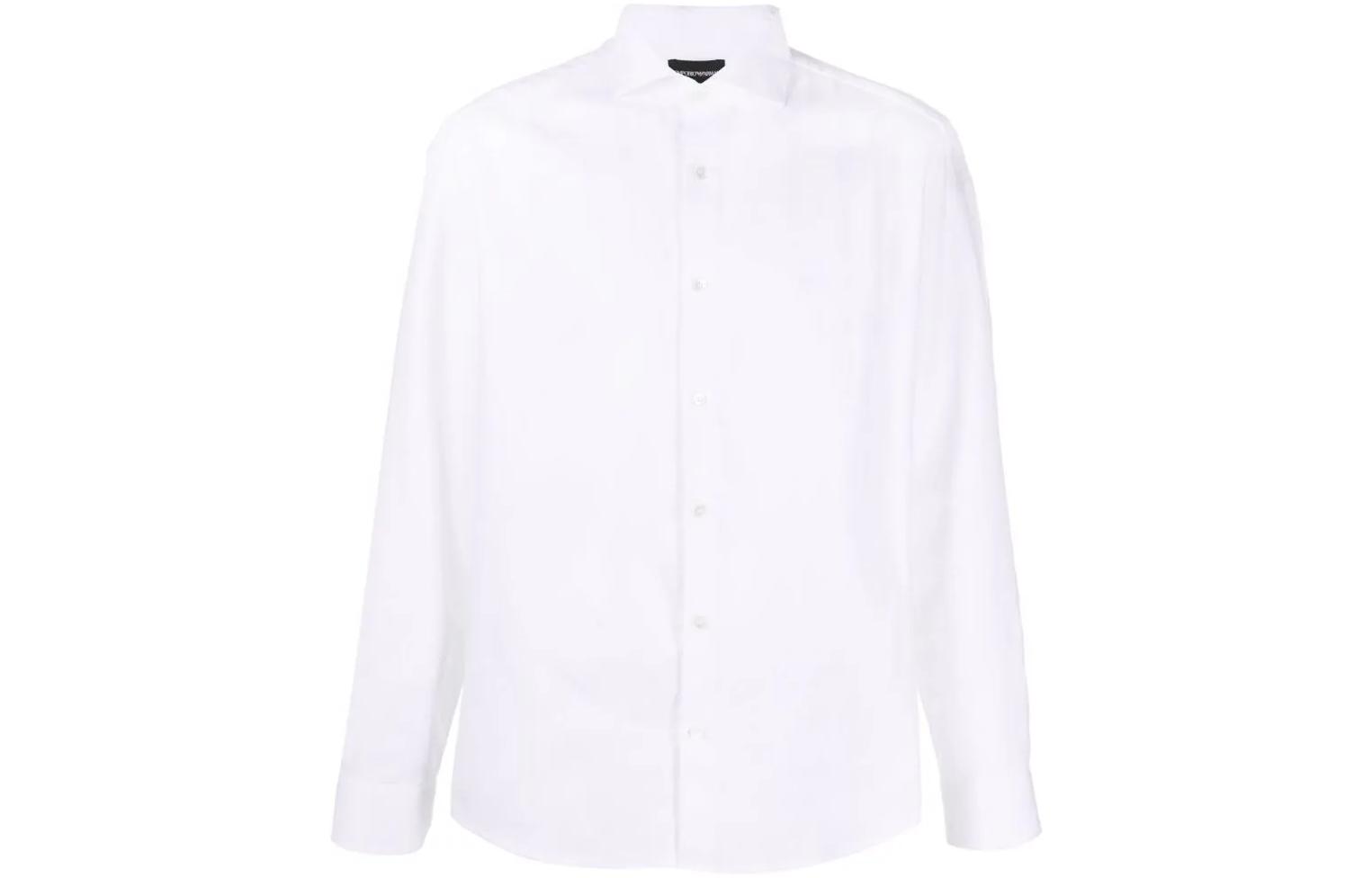 Order Emporio Armani Slim Fit Kemeja Lengan Panjang Putih SS22 Polos Button-Down. 8N1CD4-1NB1Z-0100