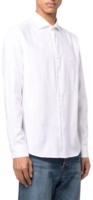 Emporio Armani Slim Fit Kemeja Lengan Panjang Putih SS22 Polos Button-Down. 8N1CD4-1NB1Z-0100 Shop Emporio Armani Slim Fit Kemeja Lengan Panjang Putih SS22 Polos Button-Down. 8N1CD4-1NB1Z-0100
