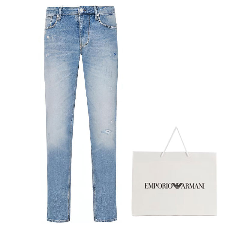 Emporio Armani  Slim Fit Low Waist Straight Leg Jeans Light Blue 3D1J06-1D06Z-0943 圖 3
