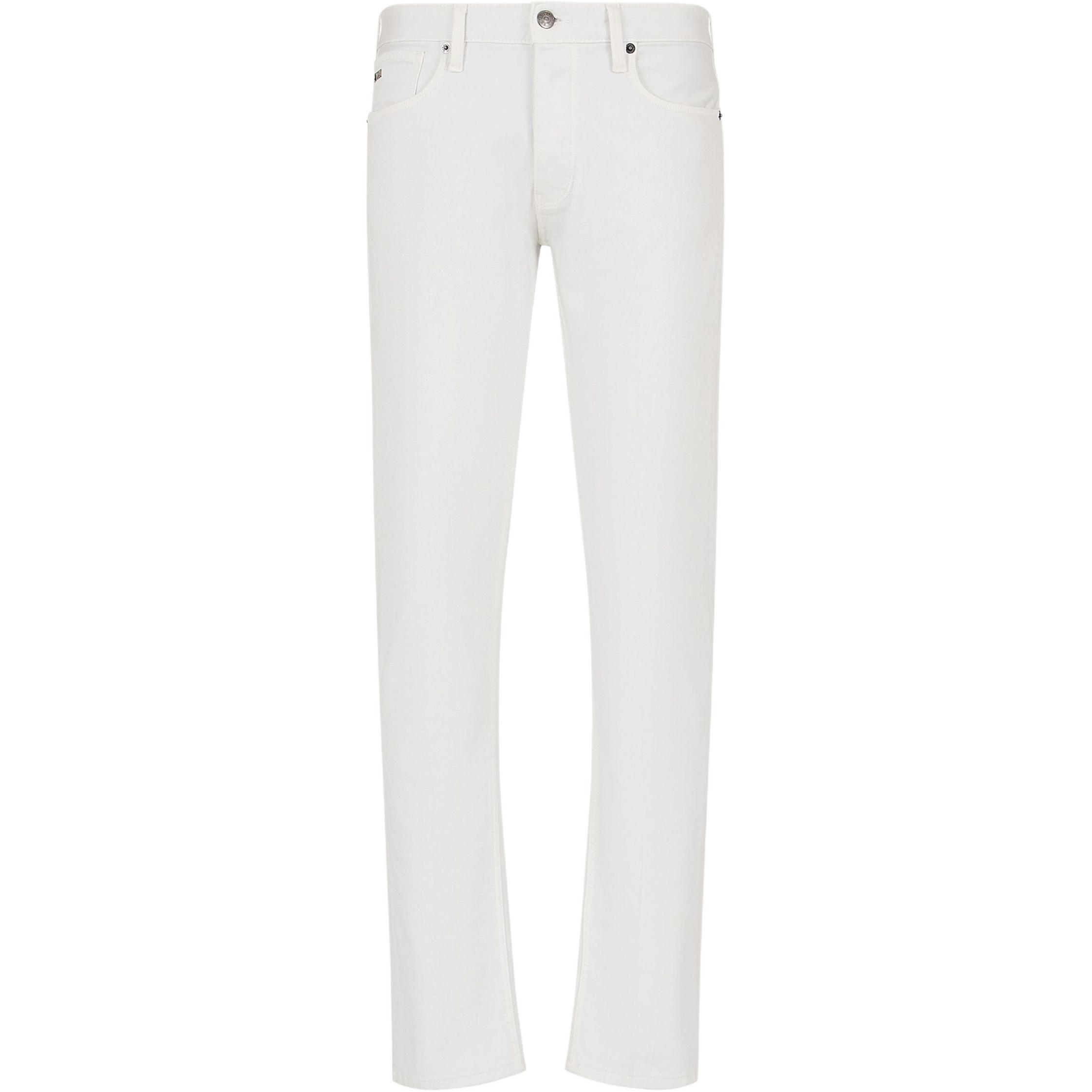 Emporio Armani  Slim Fit Low Waist Washed White Casual Jeans. 3D1J75-1N4RZ-0646