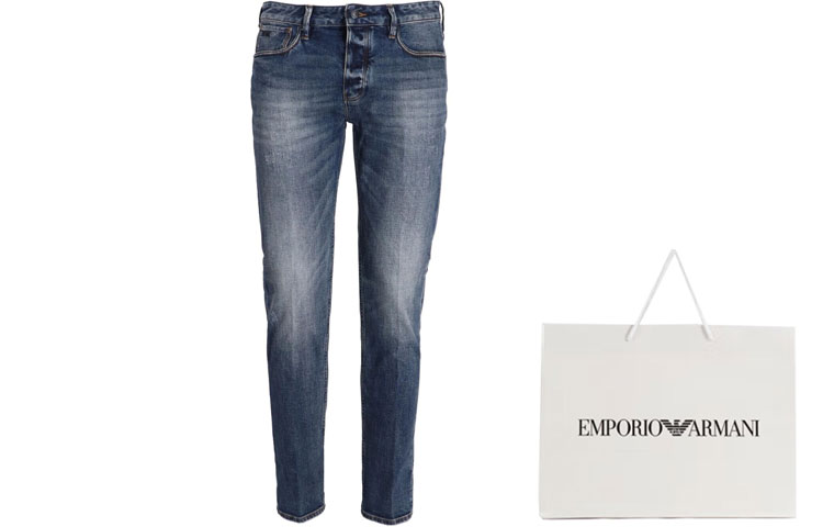 Emporio Armani  Slim Fit Mid-Rise Logo Zipper Jeans Blue. 3D1J75-1DRNZ-0942 圖 3