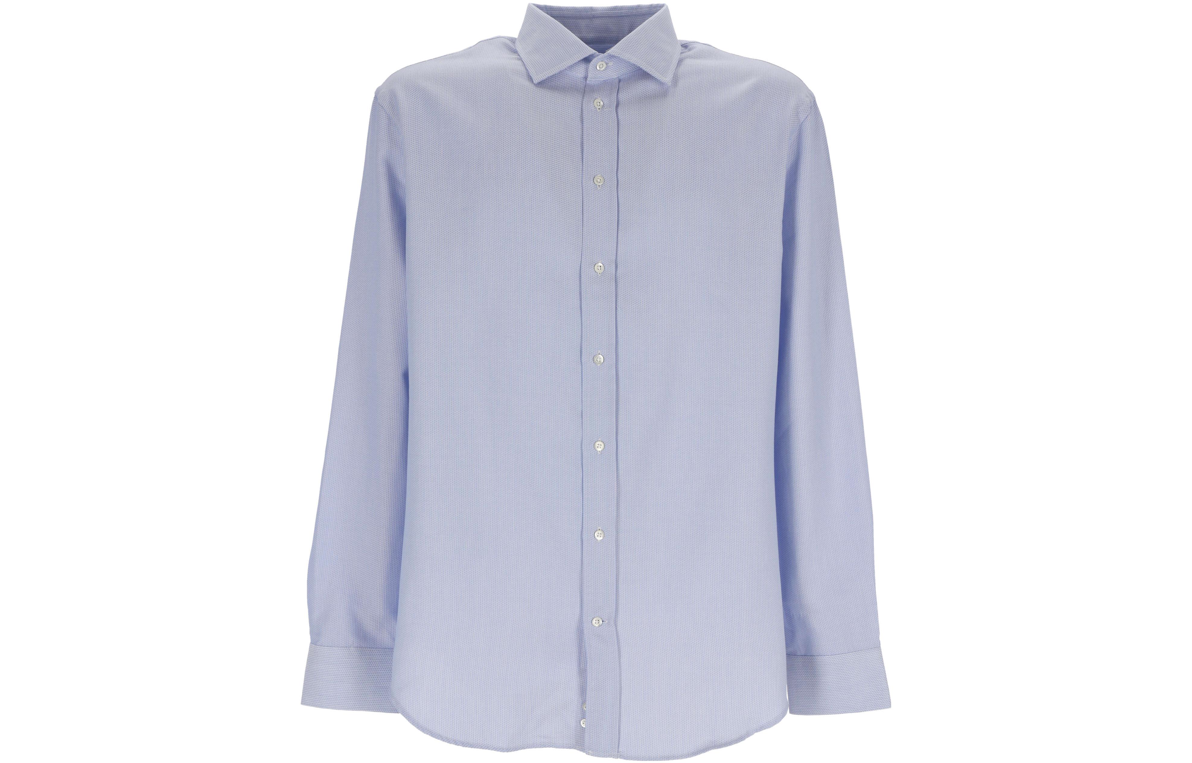 Emporio Armani  Slim Fit Pinstripe Long Sleeve Shirt Light Blue. H41CM8-E1002-702