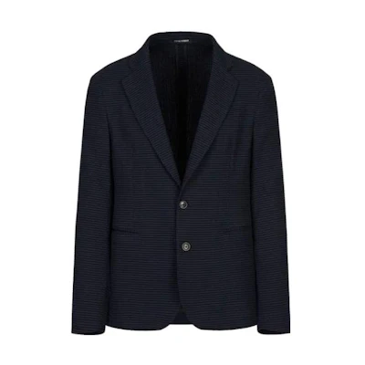 EMPORIO ARMANI Slim Fit Single-Breasted Blazer Navy FW22 H31G37-C1056-1920