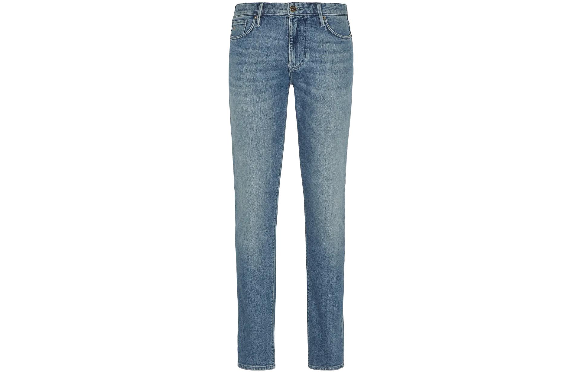 Order EMPORIO ARMANI Jeans Rectos Slim Fit Azules con Logo y Botón Frontal. 6R1J06-1D05Z-10942