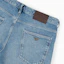 Shop EMPORIO ARMANI 修身直筒藍色牛仔褲搭配標誌印花與前扣設計 6R1J06-1D05Z-10942