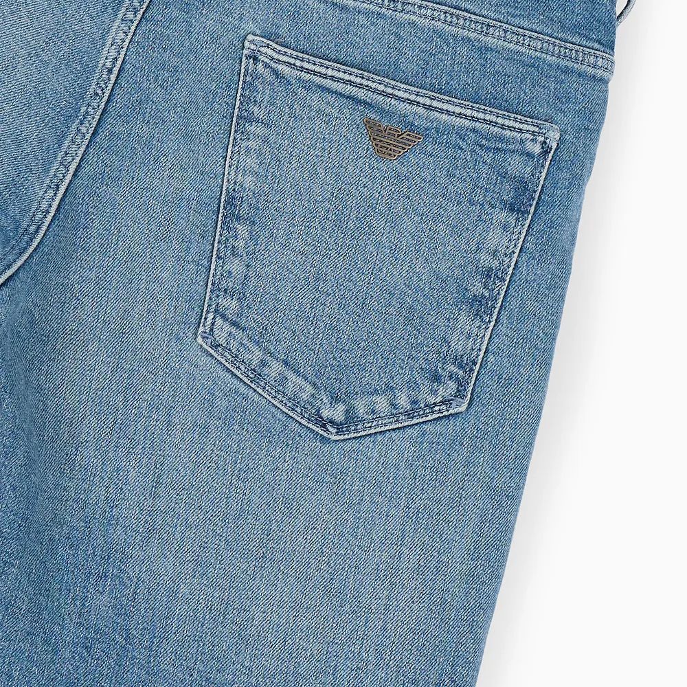 Details for EMPORIO ARMANI Jeans Rectos Slim Fit Azules con Logo y Botón Frontal. 6R1J06-1D05Z-10942