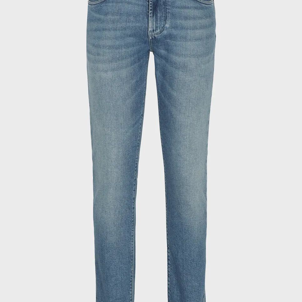 Cheap EMPORIO ARMANI Jeans Rectos Slim Fit Azules con Logo y Botón Frontal. 6R1J06-1D05Z-10942