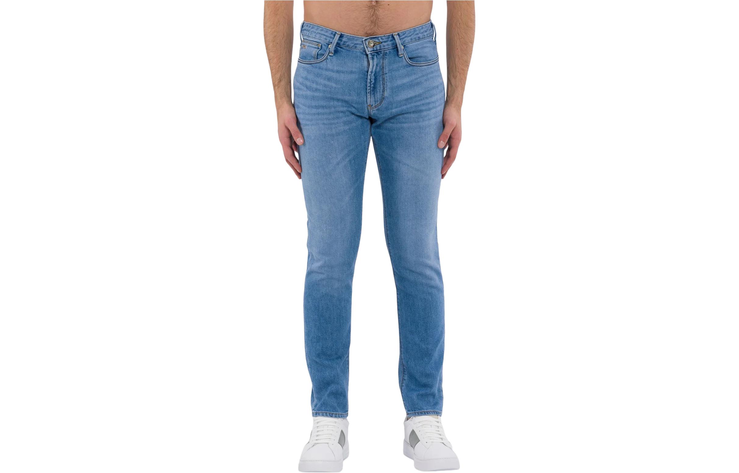 Emporio Armani  Slim Fit Washed Denim Jeans Blue SS23. 3R1J06-1DL2Z-0943