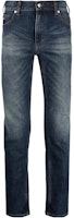 Emporio Armani Slim Fit Washed Zipper Straight Jeans - Blue. 6R1J16-1DRGZ-0941 Emporio Armani Slim Fit Washed Zipper Straight Jeans - Blue. 6R1J16-1DRGZ-0941