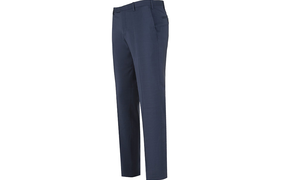 Shop EMPORIO ARMANI  Solid Button Zip Casual Suit Pants - Dark Blue. D41P0M-01502-919
