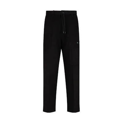 Emporio Armani Solid Color Drawstring Casual Straight-Leg Pants 6R1P67-1NGRZ-0999