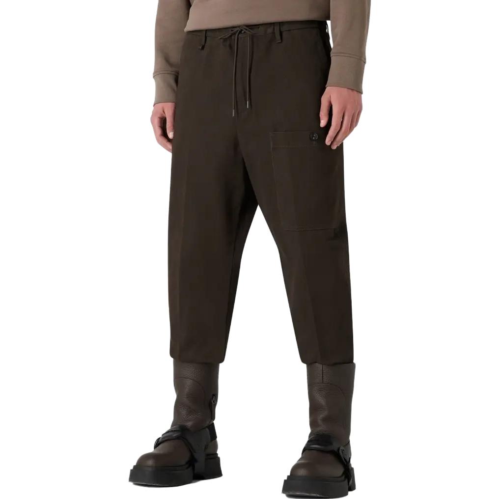 Cheap Emporio Armani  Solid Color Drawstring Casual Straight-Leg Pants 6R1P67-1NGRZ-0999