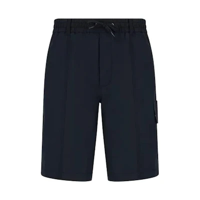 Emporio Armani Solid Color Elastic Waist Casual Shorts. 3R1PF7-1NVTZ-0920