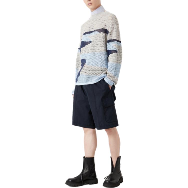 Lookbook 엠포리오 아르마니 솔리드 컬러 밴딩 캐주얼 반바지. 3R1PF7-1NVTZ-0920