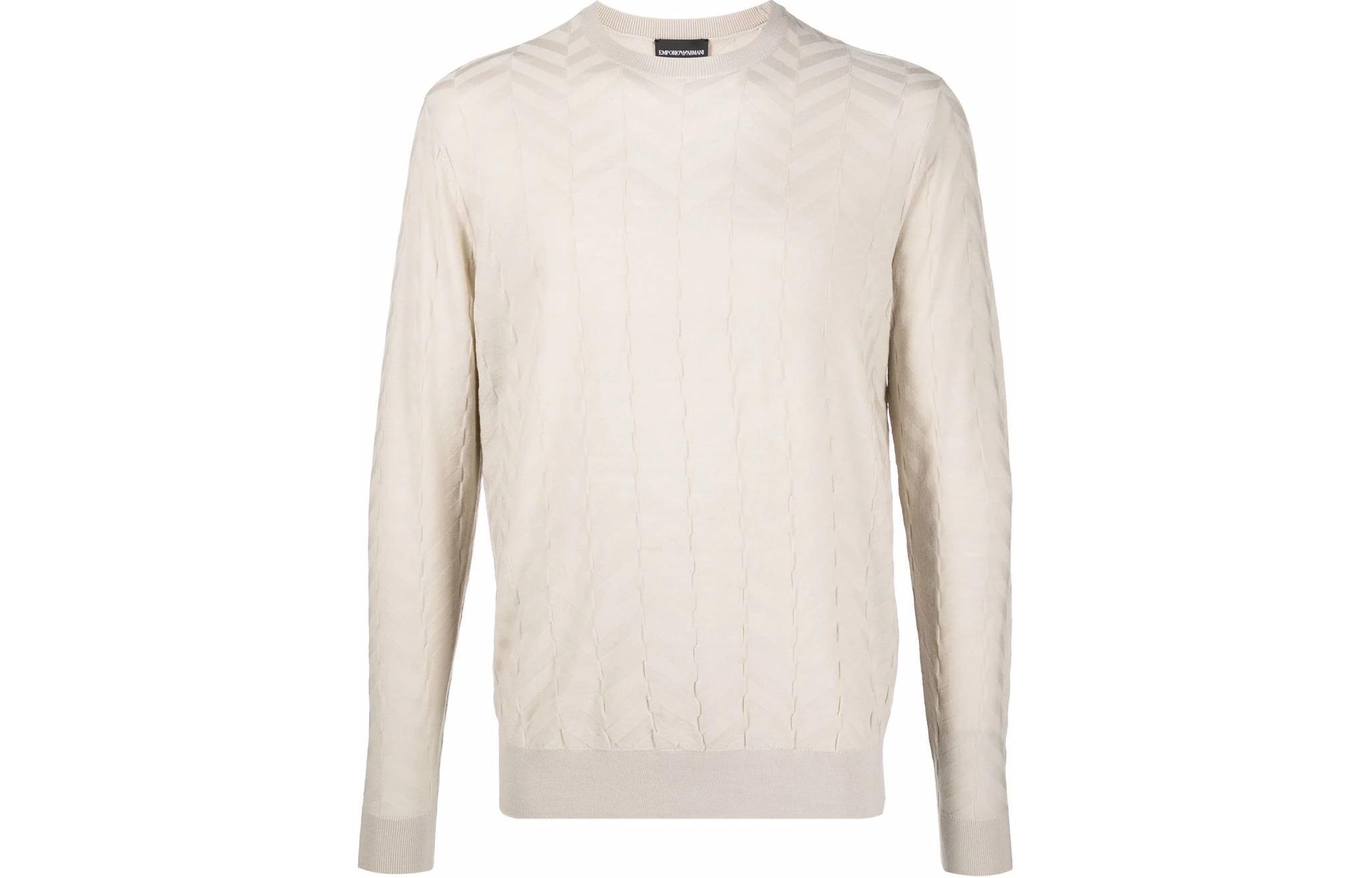 Shop Emporio Armani 實色人字紋針織毛衣 3L1MX7-1MGVZ-0920