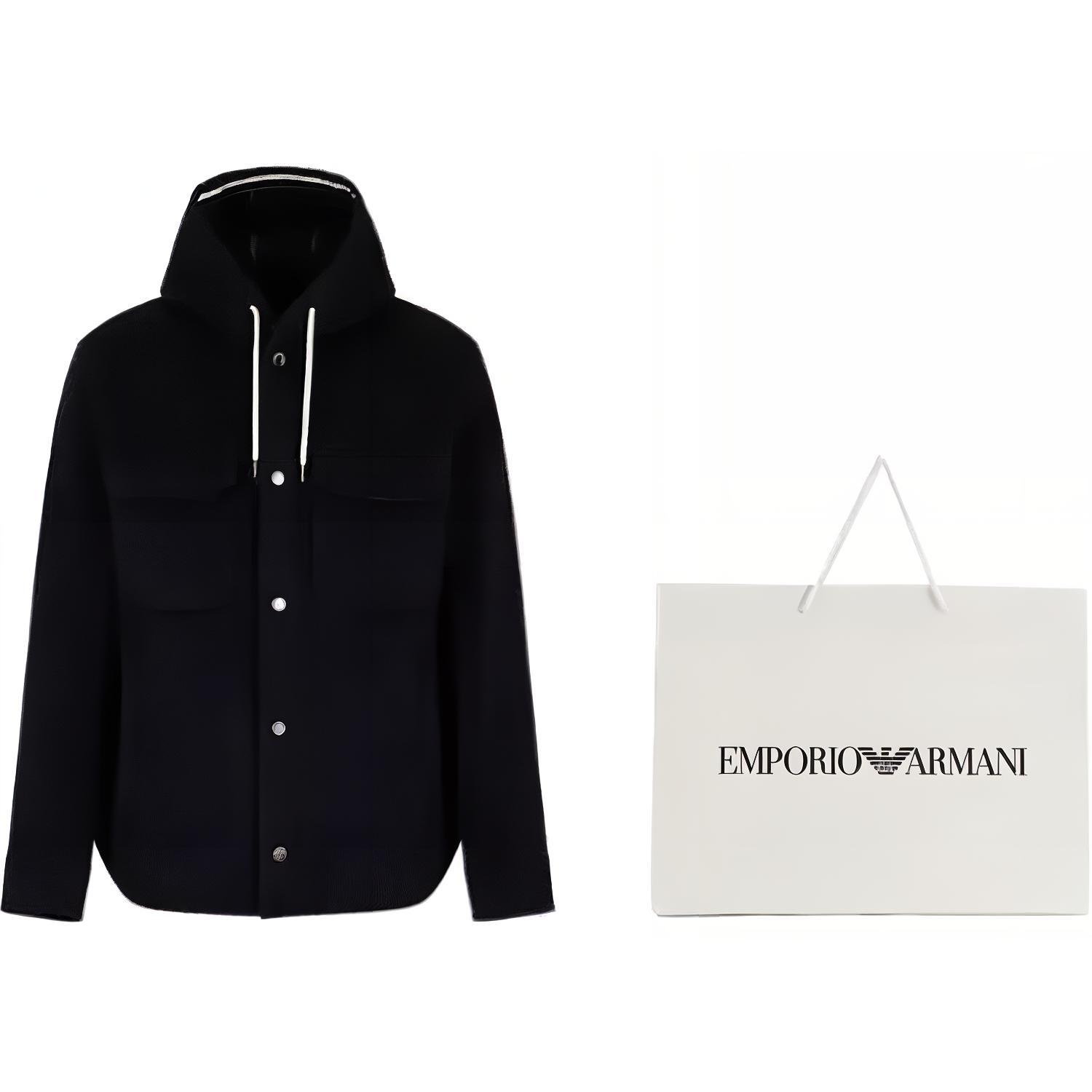 Lookbook EMPORIO ARMANI 素色連帽長袖外套夾克 - 藍色 6R1B94-1NMYZ-0920