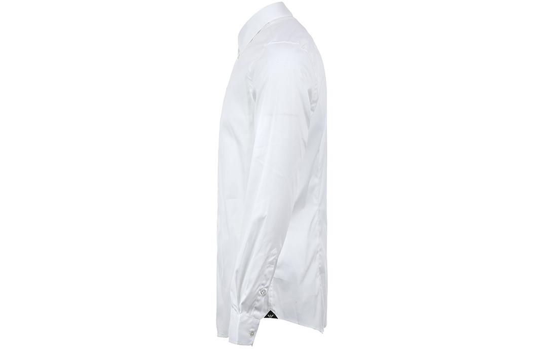 Shop EMPORIO ARMANI 純色長袖扣襟襯衫 SS24 E31SS0010F4100