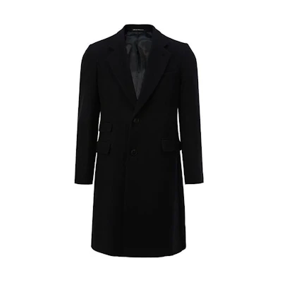 EMPORIO ARMANI Solid Color Long Sleeve Coat Black B1LCX0-B1904-922